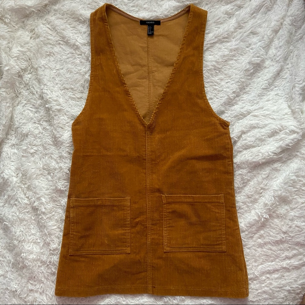 Corduroy v neck dress